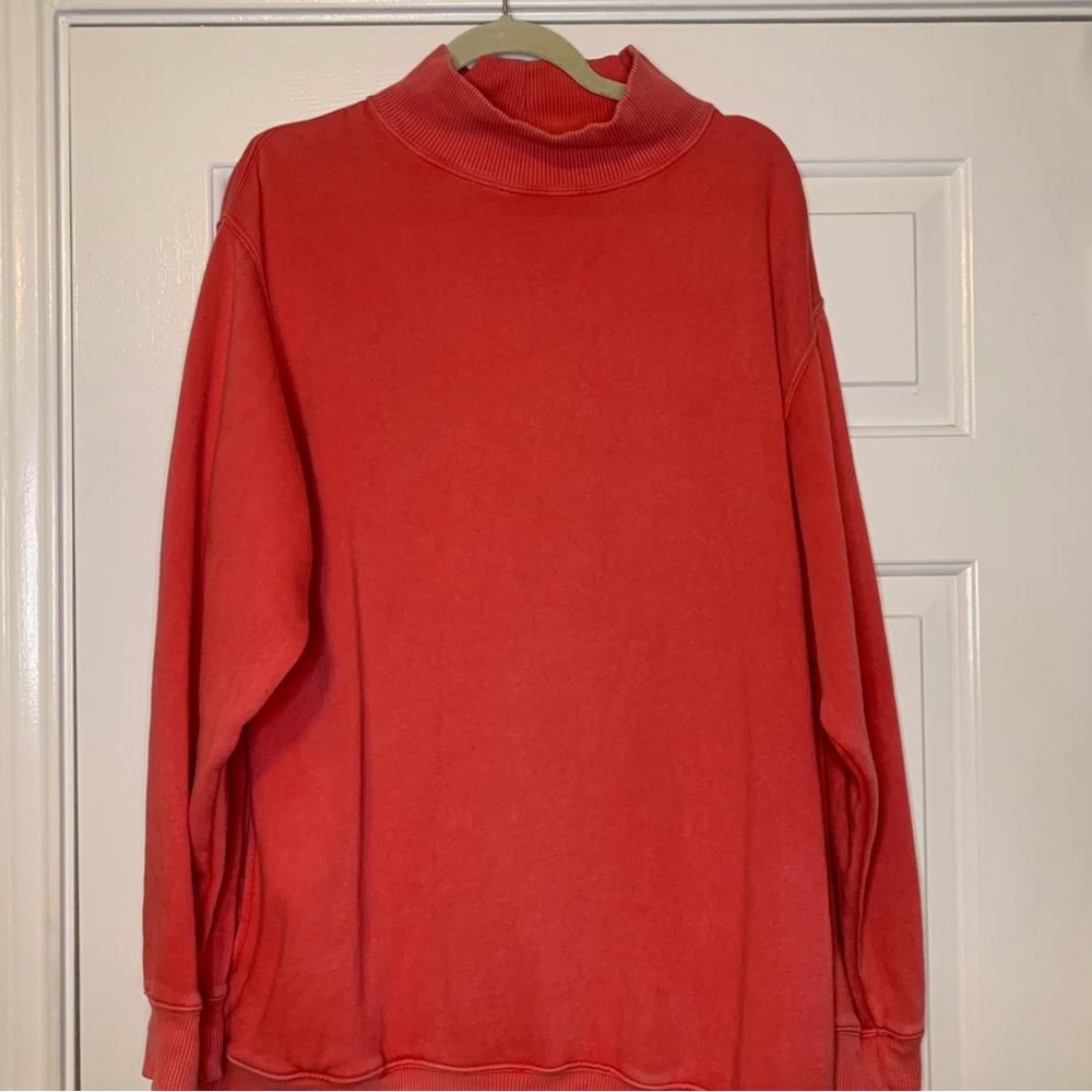 Aerie Red Mock Neck Sweatshirt